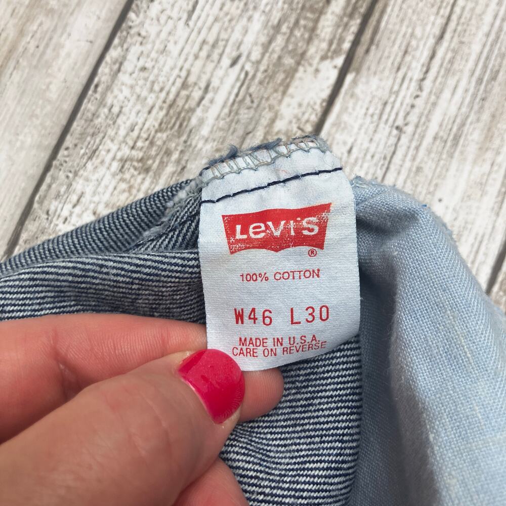VTG Levi’s 517 Denim Jeans 46x30 (act 44x29) 80s Orange Tab USA‎ Made Straight - Picture 12 of 15